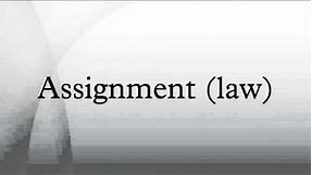 Assignment (law)