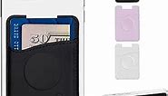 Wallaroo Wallets Premium Leather Phone Card Holder with Stand - Non-Slip Interior Strong Adhesive Grip - Phone Wallet Stick - Slim, Lightweight & Durable - Compatible with Most Phones