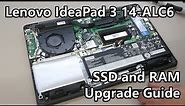 Lenovo IdeaPad 3 14-ALC06 SSD and RAM Upgrade Guide