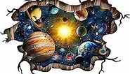 Pinenjoy 3D Galaxy Planets Wall Decals Smashed Solar System Wall Sticker 31.5x47.2inch Cracked Outer Space Removable Vinyl Wall Clings for Ceiling Floor Living Room Bedroom Decoration
