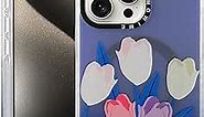 MOWIME Flower Pattern Magnetic Glitter Phone Case iPhone 15 Pro Max 6.7’’[5 Ft Drop Protection] Anti Fingerprint Cool Matte [Compatible with Magsafe] Case - Tulip
