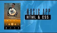 How To Make Music App Design Using HTML And CSS Bootstrap | HTML CSS Tutorial
