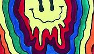 Painting a dripping smiley face | Melted smiley face | Trippy art