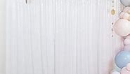 Sequin Backdrop Curtain 10x10 FT White Sequin Fabric Backdrop for Photography Shimmer Sequin Backdrop for Parties White Backdrop Background for Wedding