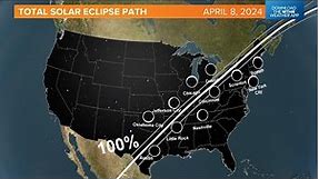 Total solar eclipse totality for Indiana in 2024