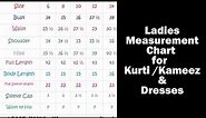 Ladies Standard Measurement Chart