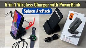 Spigen ArcPack 5-in-1 Wireless Charger with 10000mAh Power Bank Unboxing & Review