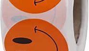 Hybsk Orange Smiley Face Happy Stickers 1.5" Round Circle Teacher Labels 500 Total Per Roll (Orange)