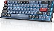 MageGee 60% Mechanical Gaming Keyboard, 68 Keys Compact Blue LED Backlit Gaming Keyboard, SKY68 Wired Ergonomic Mini Office Keyboard for Windows PC Gamer (Brown Switch, Black & Blue)