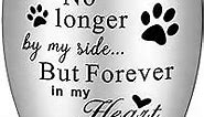XIUDA 1.57 inches Mini Pet Memorial Small Urns for Dog and Cat Ashes, Stainless Steel Cremation Urn, Pet Paw Print Keepsake Urn for Ashes - No Longer by My Side Forever in My Heart