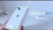 iPhone 14 plus unboxing | starlight 128gb ☁️ (setup+ accessories)