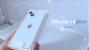 iPhone 14 plus unboxing | starlight 128gb ☁️ (setup+ accessories)
