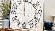 ALBEN Large Farmhouse Wall Clock - 24 inch Square Farmhouse Style Clock Bundled with Decorative Reversible Wooden Sign