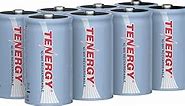 Tenergy 10000mAh NiMH D Battery, Rechargeable High Capacity D Size Battery, High Drain D Cell Batteries for Flashlight, 8-Pack - UL Certified