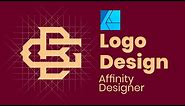 Monogram Logo Design with Grid System - Affinity Designer