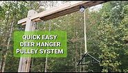 SIMPLE QUICK How to make / build easy deer skinning hanger gambrel hoist pulley lift system diy