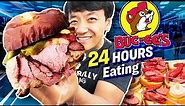 24 HOURS Eating at LARGEST Gas Station / Convenience Store IN THE WORLD! Buc-ees FOOD REVIEW