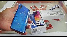 Unboxing Samsung Galaxy A50 blue color