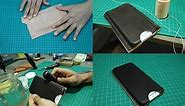 Making leather apple iPhone case.