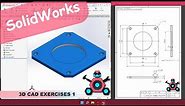 SolidWorks | 3D CAD EXERCISES 1 | StudyCadCam | Solution Tutorial |