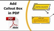 How to add callout box in pdf using adobe acrobat pro dc