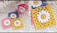 CROCHET EASY beginner Crochet Flower Granny Square Motif #1