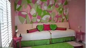 Pink and green bedroom decorating ideas
