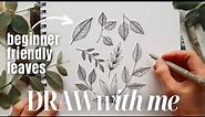 How to Draw Leaves ❃ Easy Beginner Friendly Drawing Tutorial ❃ Leaf Drawing Basics