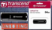 UNBOXING : Transcend JetFlash 700 64GB USB 3.0 ( With Cap ) TS64GJF700 / FLASH DRIVE / MEMORY STICK