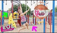 LOL Surprise BIG Surprise Scavenger Hunt For LOL Dolls At The Outdoor Playground PARK with Kids!