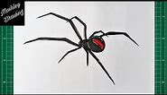How to Draw a Redback Spider Step by Step