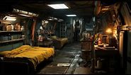 Post-Apocalyptic Life in a Resistance Shelter. Sci-Fi Rain Ambiance for Sleep, Study, Relaxation