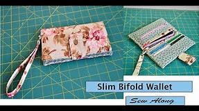 Sew a slim bifold wallet with wristlet strap