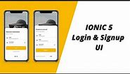 Ionic 5 Signup & Login Screen - Ionic UI | Ionic 5 Tutorial for Beginners