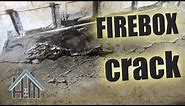 how to fix firebox crack, cracked fireplace, fireplace repair