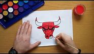 How to draw the Chicago Bulls logo - NBA