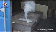 LithiumSafe™ Battery Fire Containment Bag 504 Wh battery fire test