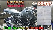 Yamaha Fzs V4 First Service | Service Cost? Full Details Video | New Bike