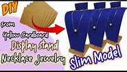 DIY Make a Display stand Necklace Jewelry with a Slim Model using yellow cardboard