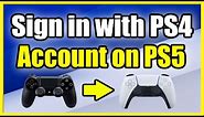 How to SIGN IN with PS4 account ON PS5 (Transfer Tutorial)