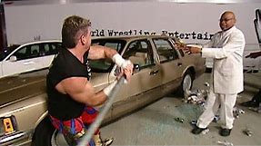 Kurt Angle tricks Eddie Guerrero into destroying Theodore Long’s car: SmackDown, Aug. 26, 2004