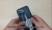 X spirit Middle Finger Case for iPhone 14 Pro Max, Cool Skull Goth Edgy Gothic Emo Skeleton Design, Glow in The Dark (iPh 14 Pro Max-Middle Finger)