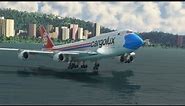 Lost Control // landing at Chiang Kai Shek Intl // Boeing 747 cargolux .RP