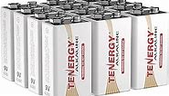 Tenergy 6LR61 9V Alkaline Battery, Non-Rechargeable Battery for Smoke Alarms, Guitar Pickups, Microphones and More, 12 Pack