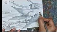 How to draw a pencil shading secneary by HR Art, Craft & Decorations.