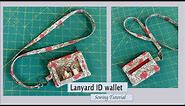 lanyard id wallet - with 2 zipped pockets- sewing tutorial