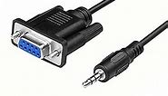Qaoquda DB9 9 Pin Female to 3.5mm Male Plug Serial Cable RS232 to 1/8 inch Conversion Cable Cord- 6FT/1.8M