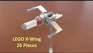 How To Build A LEGO Star Wars Mini X-Wing Fighter 26 Pieces