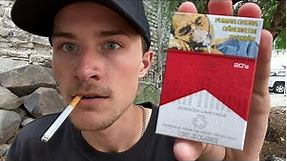 Smoking a Mexican Marlboro Red Cigarette - Review