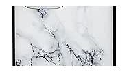 Square Black White Marble Phone Case Compatible with iPhone 14 Plus 2022 6.7 inch Classy Chic Stylish Squared Edge Glossy Sleek Slim Protective Shockproof Soft Cover for iPhone 14Plus,White